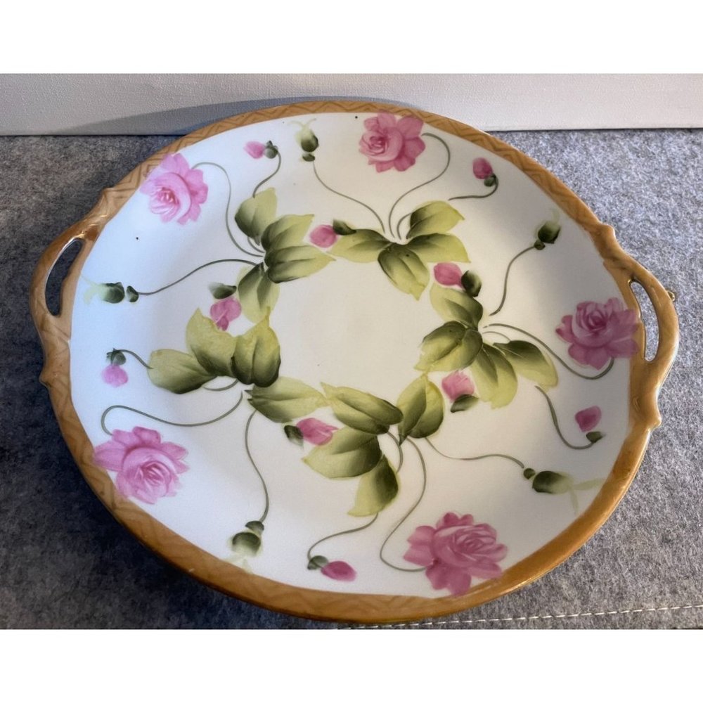 Vintage Decorative Hand Painted Plate   Nippon China E-OH  9.5 Inches   # 1382